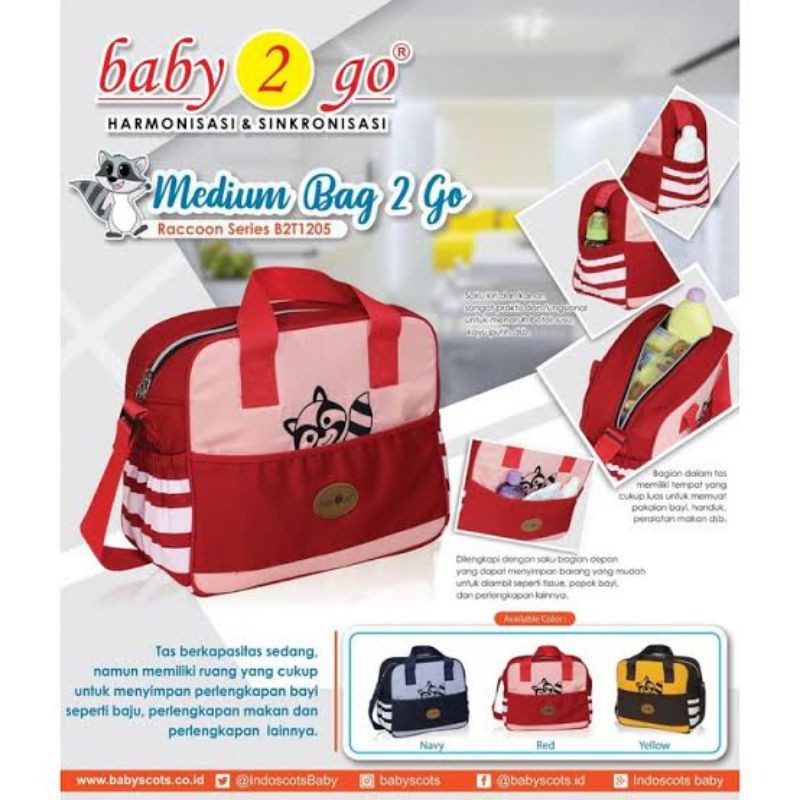 Tas bayi baby 2 go medium racoon series