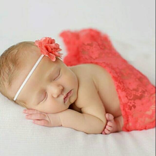 Lace wraps + headband for baby photoshoot