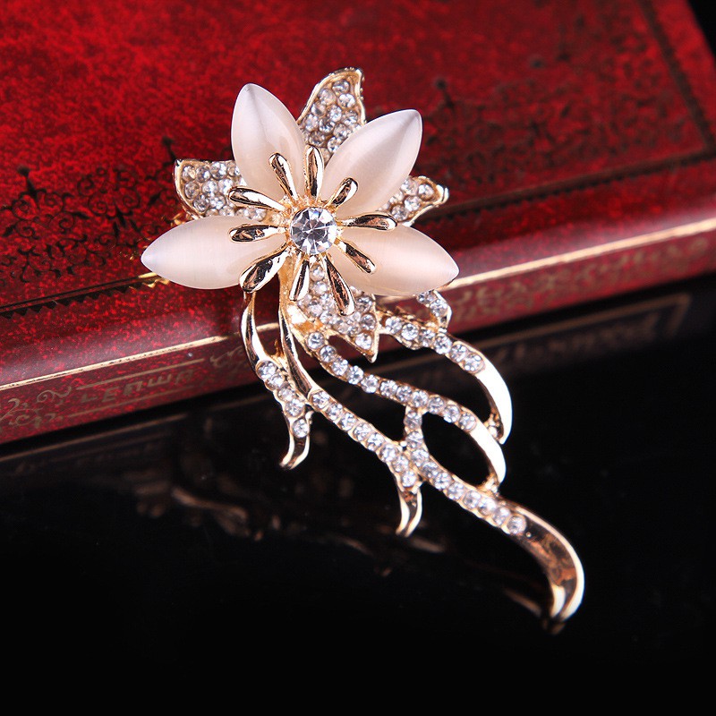 【Dalam Persediaan】 2020 baru Korea high-end busur berlian imitasi warna-warni karangan bunga mutiara bros serbaguna aksesoris populer liar-6#