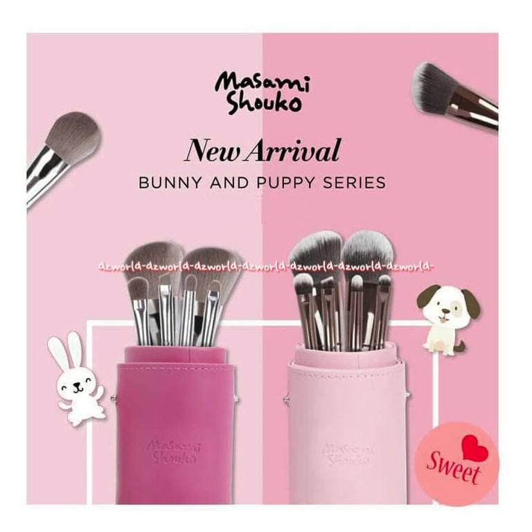 Brush Set Bunny Msm Sikat Brush Wajah Satu Set Pink Kuas Make Up Masami Shouko