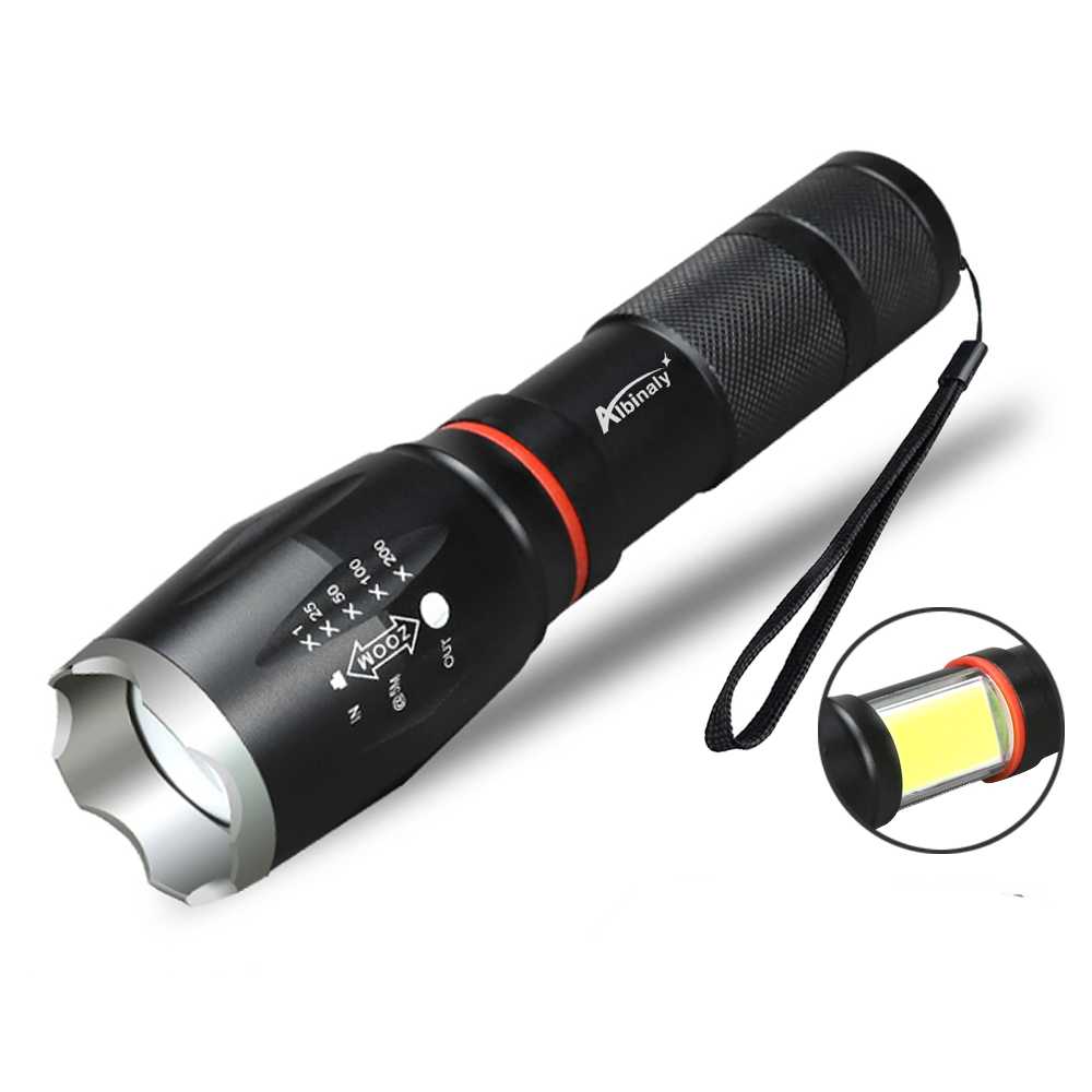 FatihShop TaffLED Paket Senter LED Torch Cree XM-L T6 + Charger + Box - E17 COB