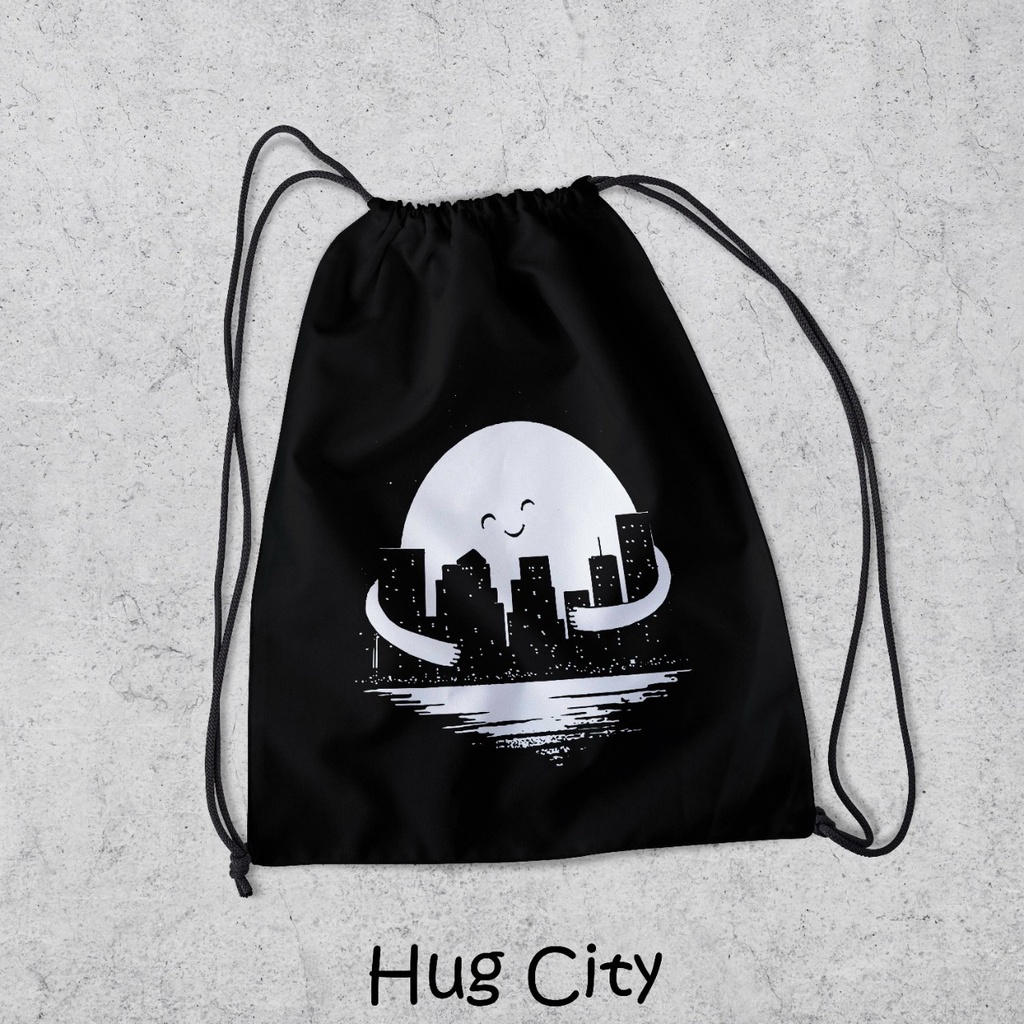 Tas Serut Anti Air - New String Bag - Tas Serut Waterprof Pria Dan Wanita - Tas Polos / Custom - Tas Olahraga