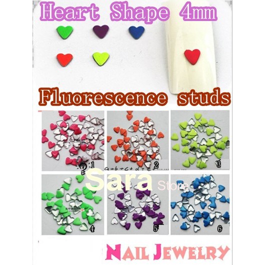 CLEARANCE SALE - Heart color metal nail art