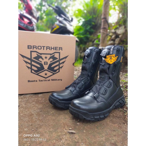 Sepatu Pdl Tali Putar Full Kulit Merk Brotrher Fitgo Devile Tni Polri