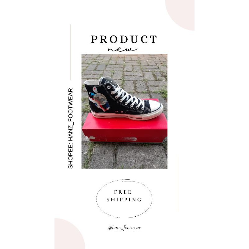 SEPATU CONVERSE 70S HIGH EGRET X STUSSY