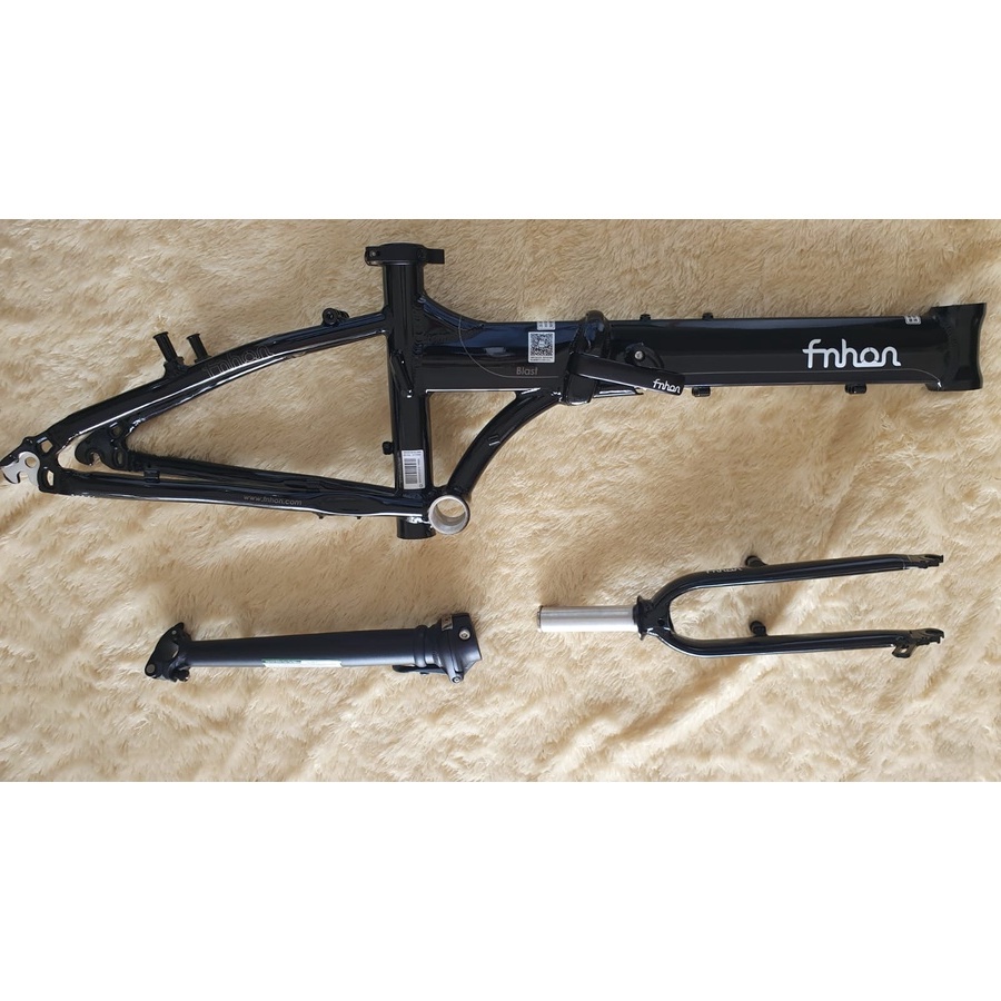 Frame Fork plus Handlepost Fnhon Blast V Brake 20 22 inch Warna Hitam Glossy Alloy Hitam Mengkilat