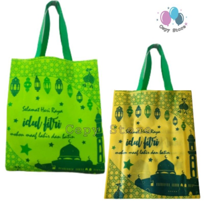 

✨ BISA COD ✨ Tas Kain Spunbond Motif Idul Fitri 12pcs (1 Lusin) / Goodie Bag - 30 x 40