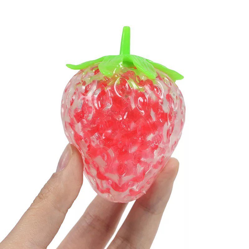 Squishy Strawberry Anti Stress Ball Mash Splat Toy Fidget Squeeze New Stroberi Strobery Mainan Anak ADHD Pop It Sensory