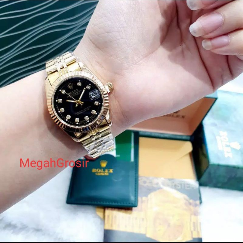 HARGA GROSIR BISA COD, Jam Rolex Wanita / Jam Tangan Cewek Rolex, Jam Tangan Rolex Paket Komplit Box