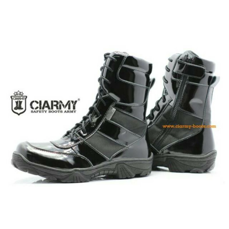 Sepatu boots pdl tni polri kulit kilap ciarmy type c070k