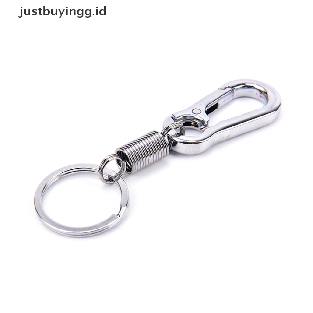 (Justbuyingg.Id) 1pc Gantungan Kunci Carabiner Anti Hilang Bahan Stainless Steel