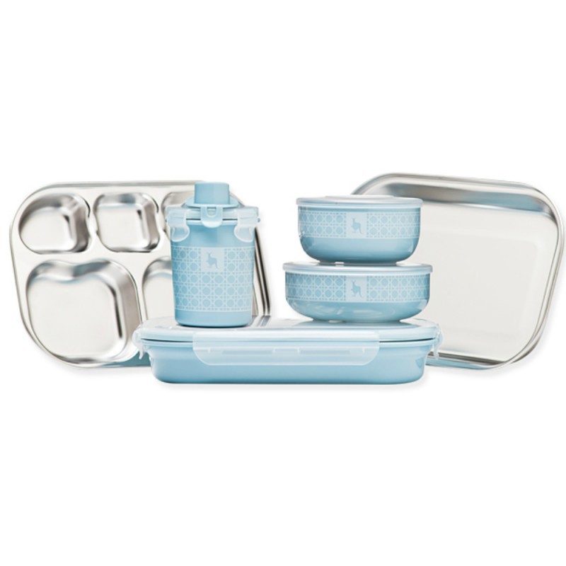 Kangovou Kids Dishware Set Frosted Blueberry Stainless