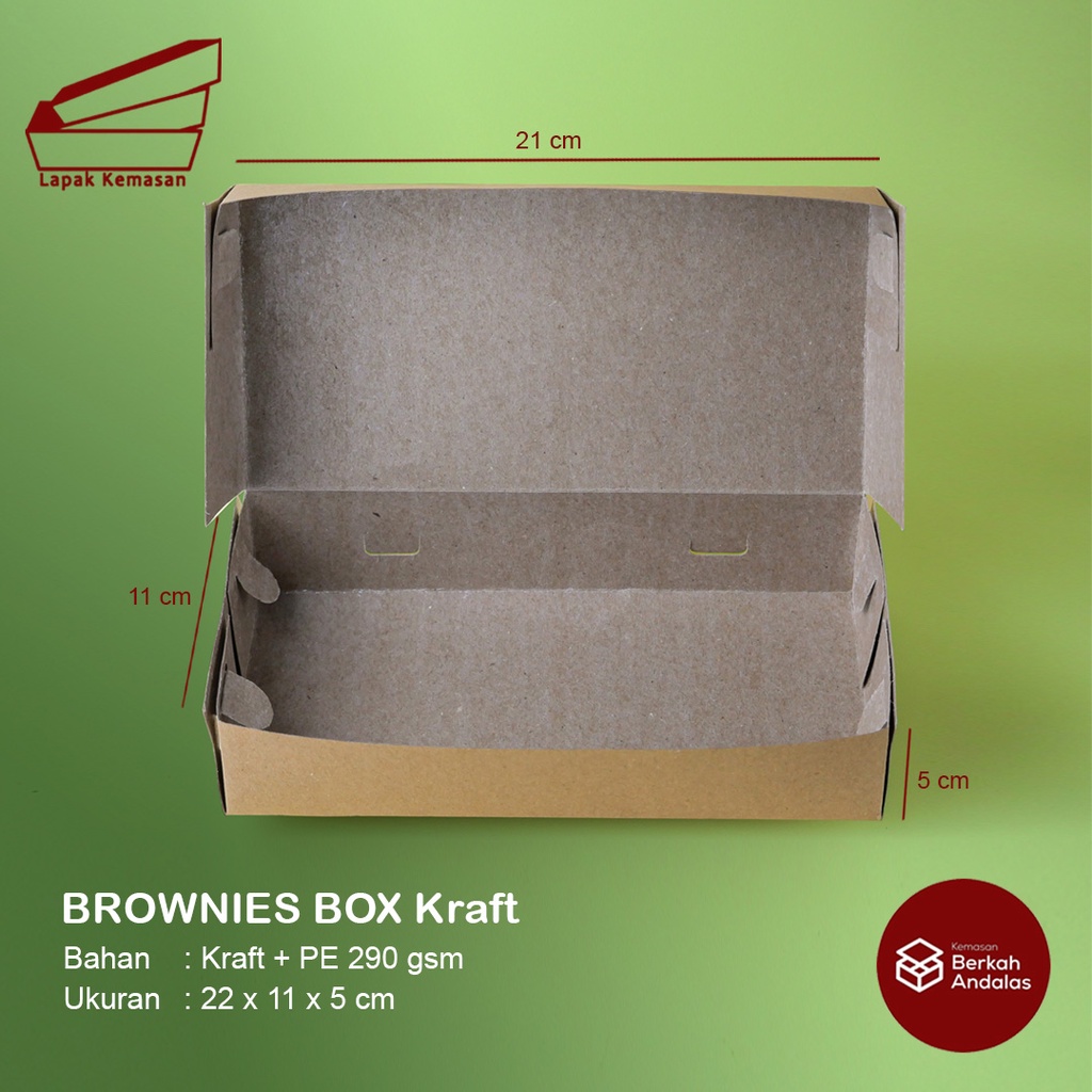 

BOX BROWNIES / CAKE BOX / BAHAN KRAFT / 22x11x5