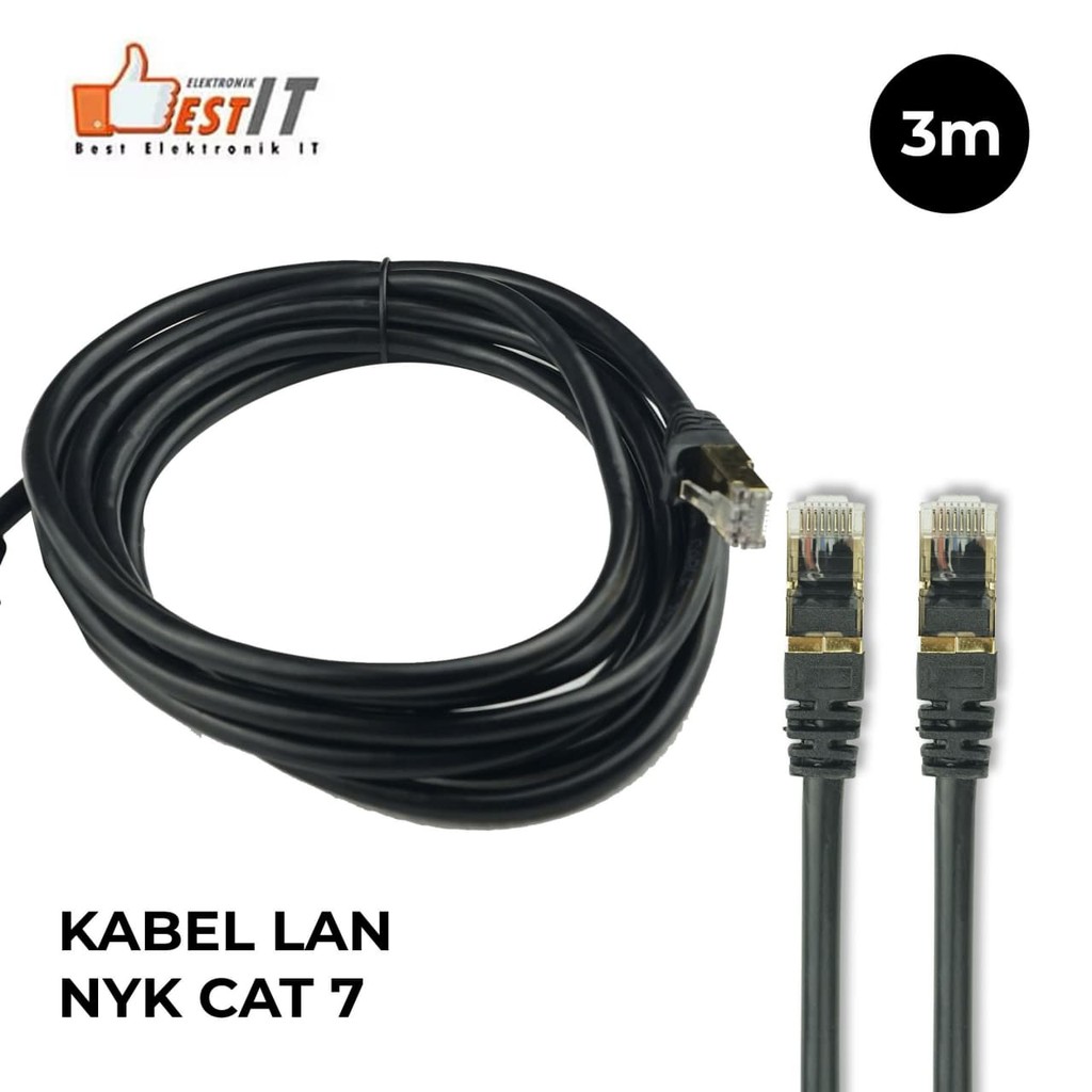 Kabel Lan Rj45 nyk cat 7 sstp ethernet 10Gbps gold