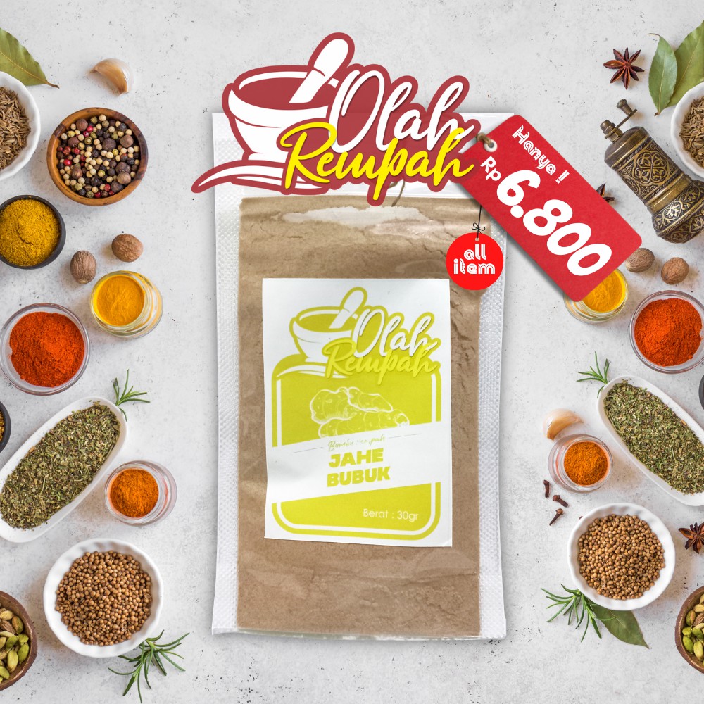 

[Olah Rempah] Jahe Bubuk Jahe Putih Minuman Jahe Wangi Jamu Herbal Angkringan Jamu Bersalin Jamu Pelangsing