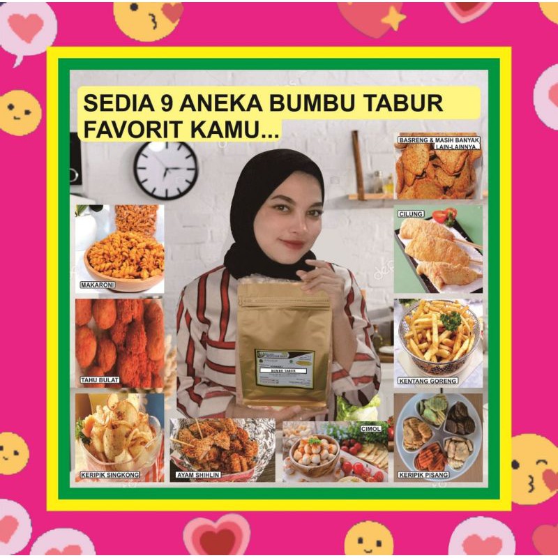 

Bumbu Tabur Aneka Rasa Balado Rumput Laut Coklat Cabe Pedas Keju Mie Goreng Asin Jagung Telur Asin