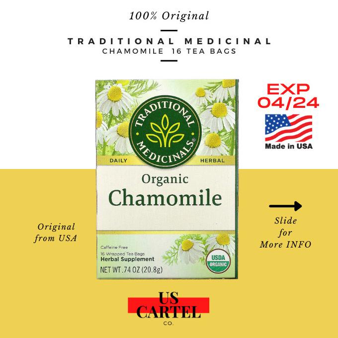 

TRADITIONAL MEDICINALS Organic Chamomile 16 Tea bags USA