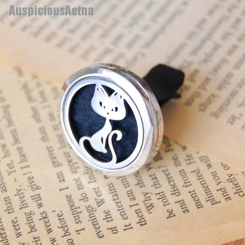 Diffuser Aromaterapi Essential Oil Bahan Stainless Steel Untuk Ventilasi Ac Mobil-cute cat