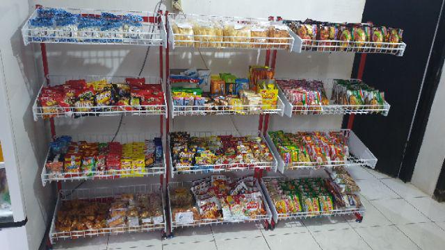 Rak Snack Keranjang Minimarket Supermarket Basket Roti Sabun Chiki Anddisplay