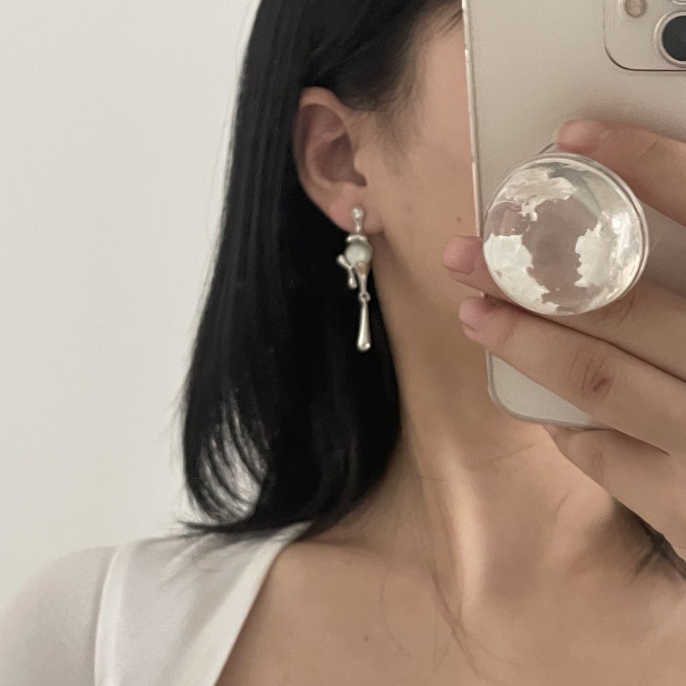 Anting Panjang Bentuk Waterdrop Opal Gaya Harajuku