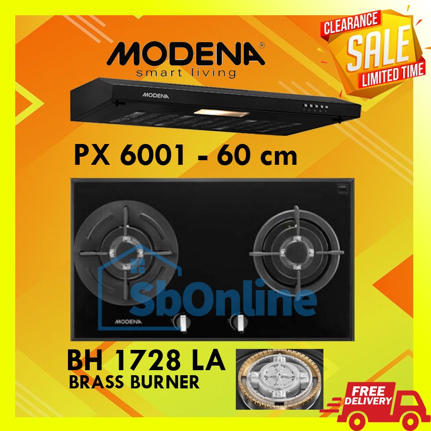 PAKET HEMAT KOMPOR TANAM MODENA BH 1728 LA COOKER HOOD PX 6001