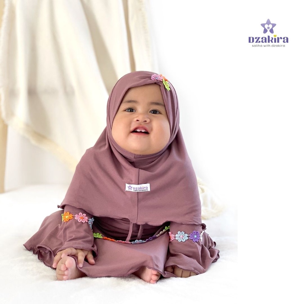 GAMIS BAYI 0-2thn RENDA BUNGA MELATI PELANGI KANAYA PLUM JERSEY TWIST PREMIUM ORIGINAL by DZAKIRA