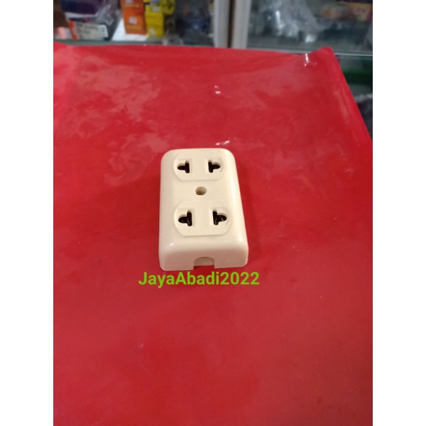 STOP KONTAK DATAR /  GEPENG COLOKAN TERMINAL 2 LUBANG RATA