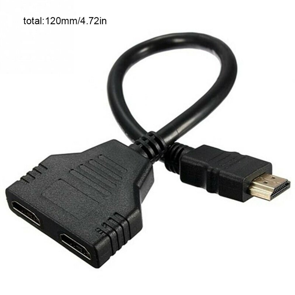 HDMI Port Male to 2 Female 1 In 2 Out Splitter Cable Adapter Converter