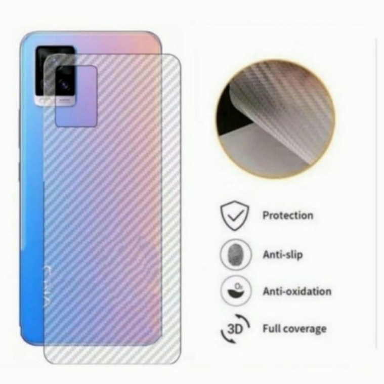 Garskin Carbon 3D Vivo Y17s y28 4G Y27s Y27 Y36 Y22 Y35 Y16 Y100 5G Y03 Y21A Y21T Y21S Y33s Y33t Y01 V25E  Skin Carbon Transparan Anti Gores Belakang