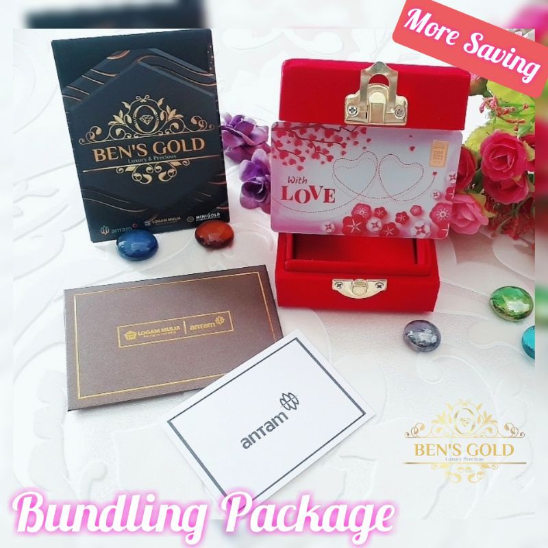 [BUNDLING HEMAT] ANTAM GIFT SERIES WITH LOVE 0,5GRAM + RED BOX [LEBIH HEMAT]