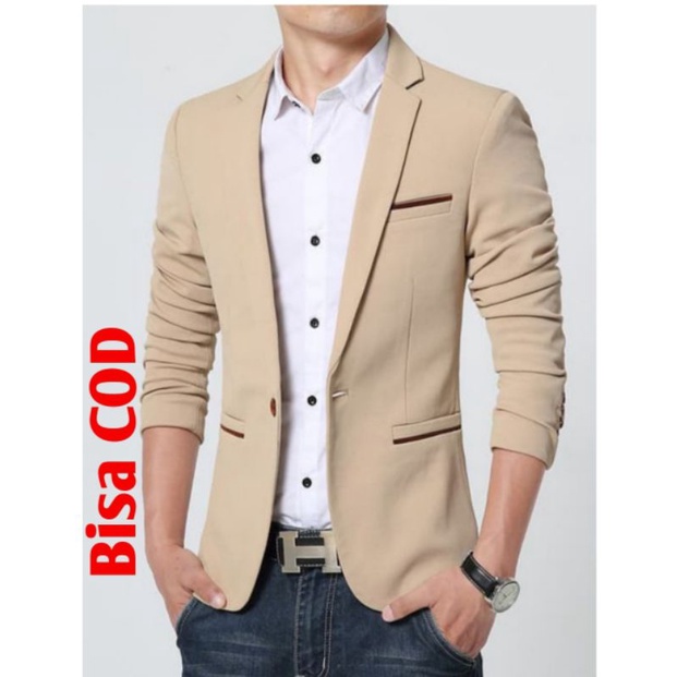Jas pria warna cream / Blazer pria cream