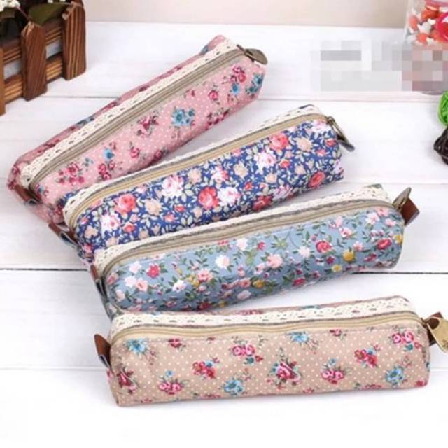 Tempat pensil Kanvas Shabby pen case