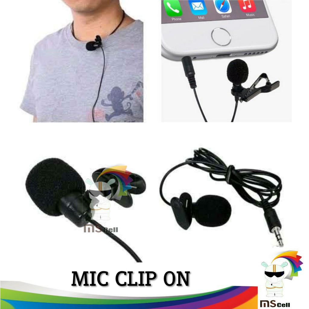 MIC CLIP ON FOR YOUTUBER SMULE SHOOTING / MIC EXTERNAL 3.5MM UNIVERSAL