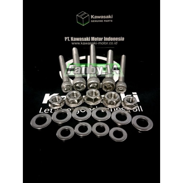 Baut L Stainless Baut Pangkon Mesin Ninja RR New Ninja RR Old Dan ZX Set Atas Bawah