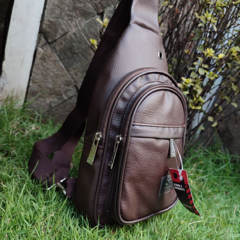 Tas Selempang Pria | Waist Bag Pria Kulit Sintetis | Sling Bag Pria Best Produk
