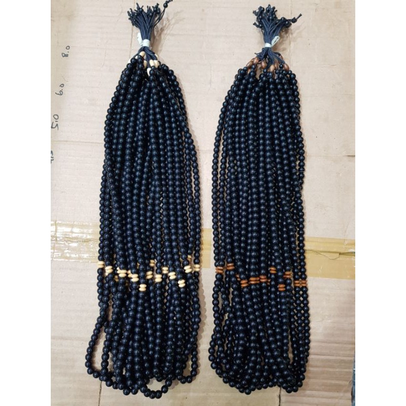 Kalung TASBIH 99 Batu 8mm Hitam Imitasi Lusinan Grosir