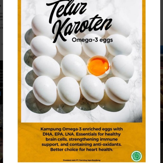 

Telur Kampung Organic Telur Karoten Telur Omega 3