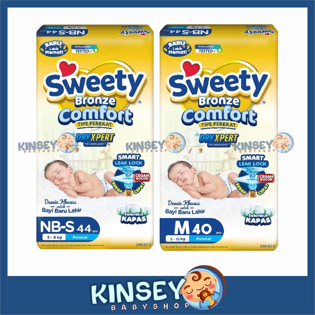 Sweety Bronze Comfort Dry Xpert NB-S44 M40 Popok Bayi Perekat