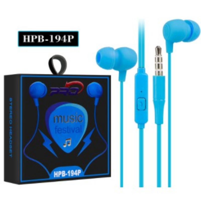 Headset Earphone Stereo Bass Handsfree Stereo PRO HPB-194P Jack 3.5mm