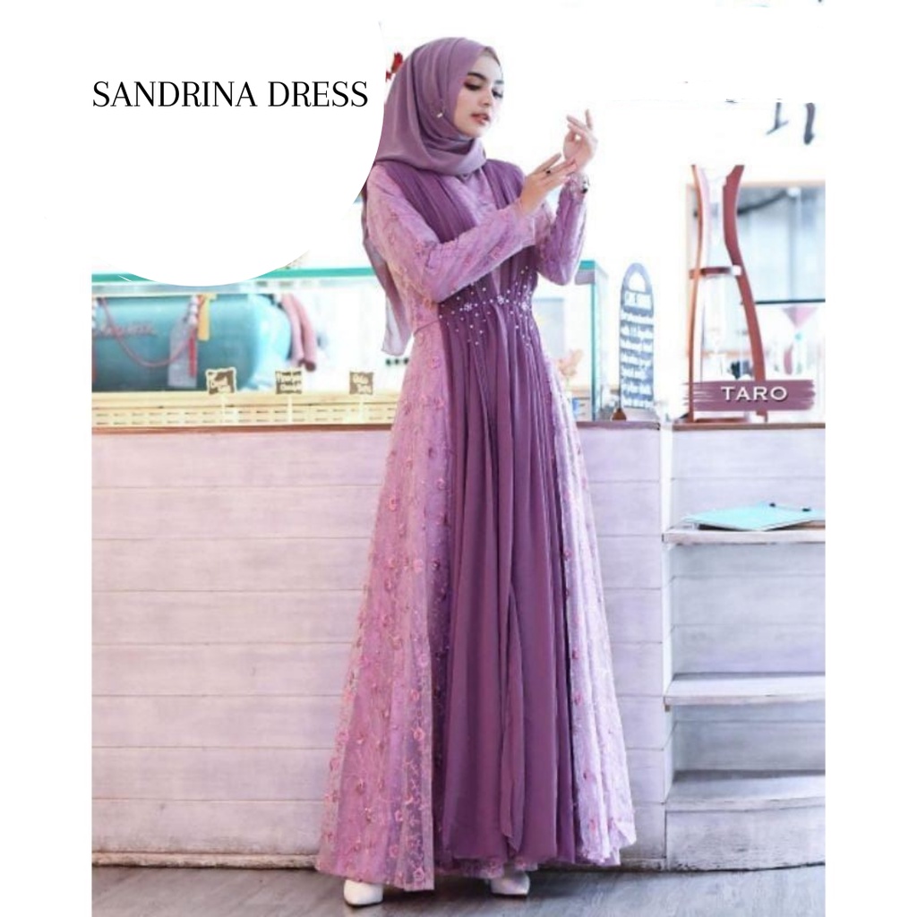 SANDRINA DRESS brokat remaja / baju pesta / gamis kondangan / lamaran / bridesmaids tersedia ukuran kecil hingga jumbo