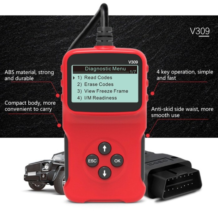 BjCria Kuy Spt Obd2 V309 Alat Scanner Diagnostik Erase Reset Otom
