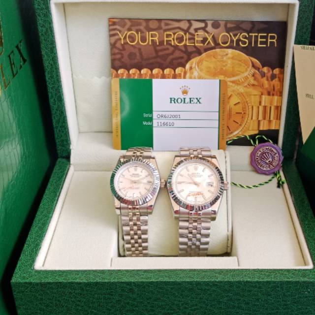 JAM TANGAN COUPLE ROLEX DATEJUST KACA SAFIR
