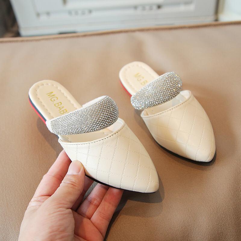 (LOLI-JKT) SD-603 SANDAL IMPORT ANAK BLING SLIDE UJUNG LANCIP SIZE 26-35