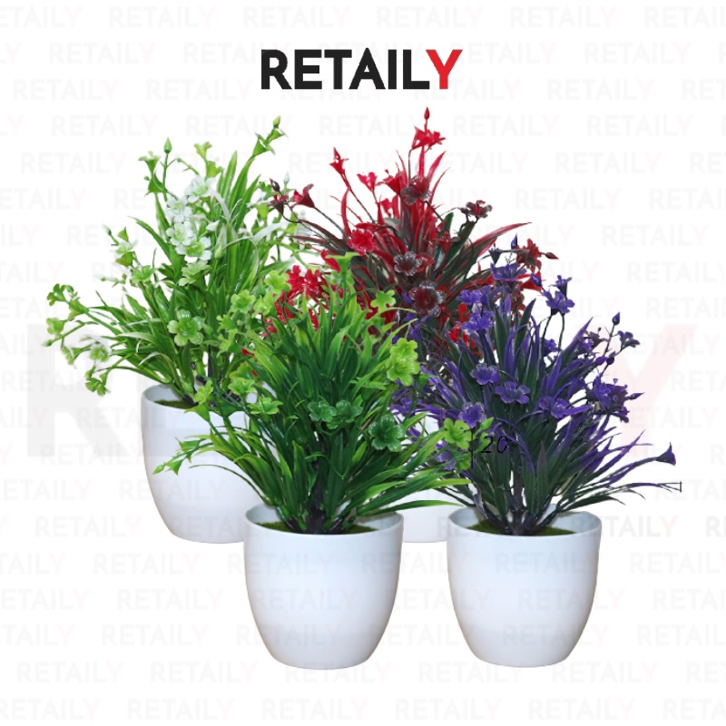 Retaily - PT45 Pot Tanaman Rumput Bunga Mini Hias Dekorasi Plastik