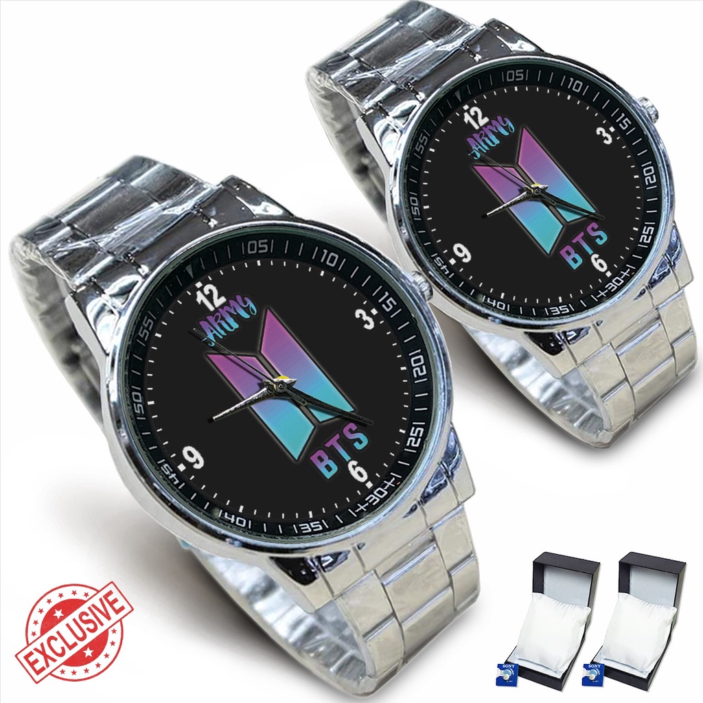 Jam Tangan Rantai Couple BTS - BTS ARMY 2 (Keren)