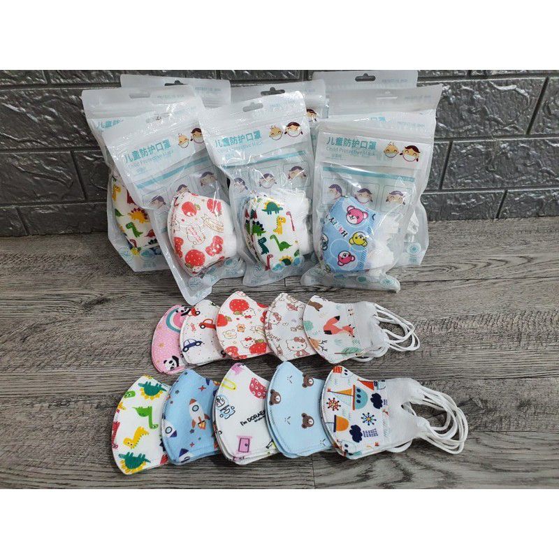 Masker Duckbill Anak Motif Ecer  Piece  Repacking  MASKER DUCKBILL ANAK GARIS MOTIF MIRIP SENSI