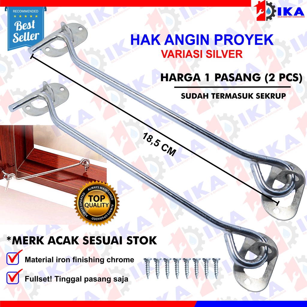 hak angin proyek 6 mm x 19 cm kunci jendela kait jendela cantolan jendela cengkal penyangga penahan