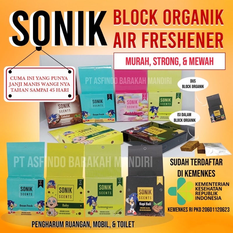 Parfum Mobil / Ruangan Sonik Block Organik Serbaguna