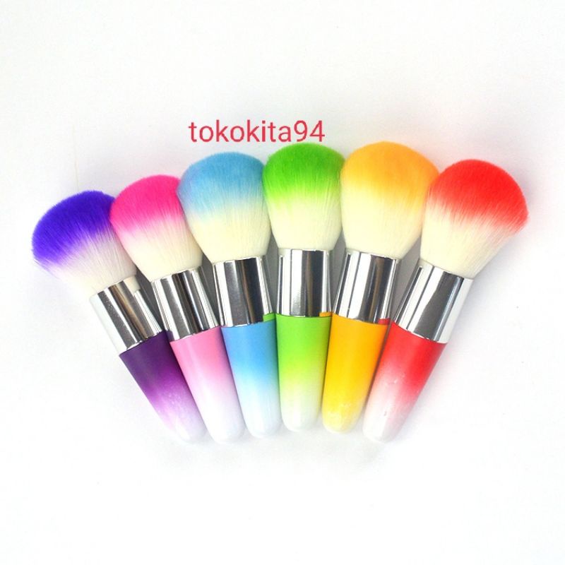 Kuas Blush On Besar Rainbow Satuan Warna 11 Cm- Brush Blush On Make Up 1 Pcs