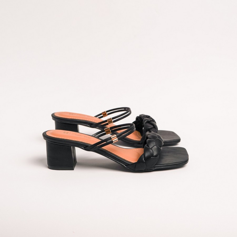 Zavatu-Ori Sepatu Sandal Heels Wanita Hak Tahu Hitam Premium Ukuran 41-45 Trendy Terbaru